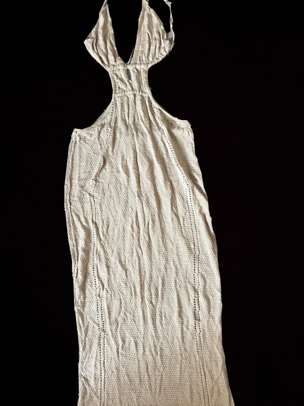 SHEIN White Crochet Backless Maxi Dress